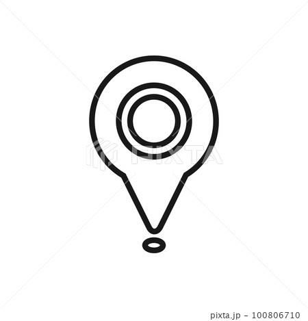 Location Pin Pointer Line Icon. Editable Vector EPS Symbol Illustration. 100806710