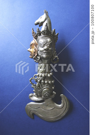 チベット仏教の金剛杵 ドルジェ バジェラ 珍しい馬頭観音のカルタリ 100807100