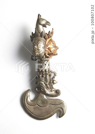チベット仏教の金剛杵 ドルジェ バジェラ 珍しい馬頭観音のカルタリ 100807102