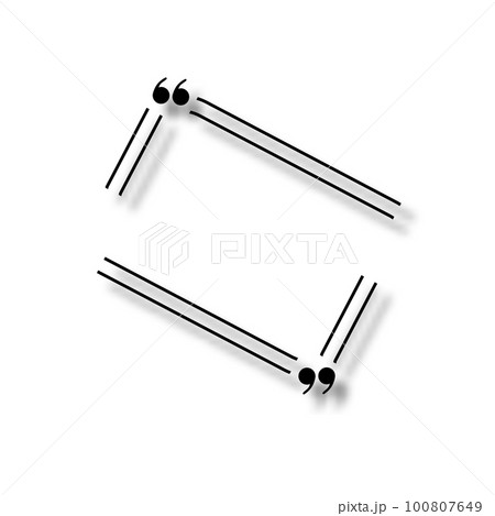 Quote frames blank templates . Text in brackets citation empty speech bubbles quote bubbles. Textbox isolated on color. Vector 100807649