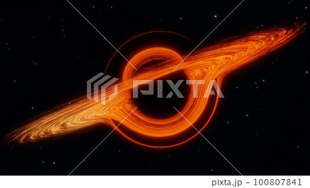 宇宙空間に浮かぶ天体ブラックホール 宇宙空間に浮かぶ天体ブラックホール 100807841