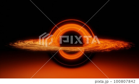 宇宙空間に浮かぶ天体ブラックホール 宇宙空間に浮かぶ天体ブラックホール 100807842