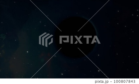 宇宙空間に浮かぶ天体ブラックホール 宇宙空間に浮かぶ天体ブラックホール 100807843
