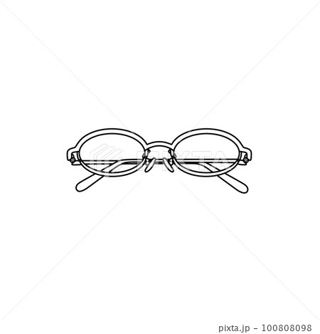 メガネの線画 100808098