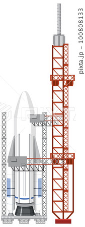 Rocket Launch Scaffolding Vector 100808133