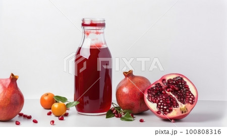 Pomegranate juice. Illustration AI Generative 100808316