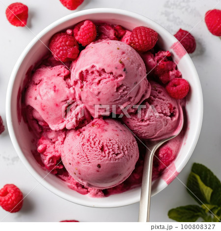 Tasty Sweet Ice Cream. Illustration AI Generative 100808327