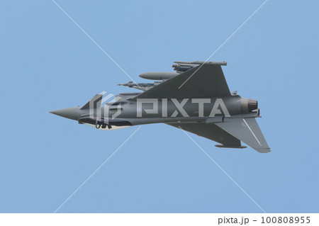 イギリス空軍タイフーンFGR4背面飛行 100808955
