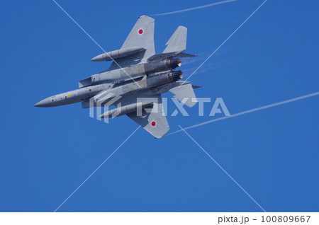 航空祭で機動飛行を行う航空自衛隊のF-15 航空祭で機動飛行を行う航空自衛隊のF-15 100809667