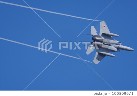航空祭で機動飛行を行う航空自衛隊のF-15 航空祭で機動飛行を行う航空自衛隊のF-15 100809671