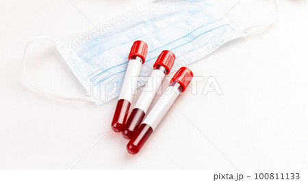 Protection mask with blood sample Protection mask with blood sample 100811133
