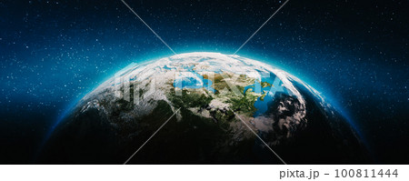 Planet Earth clouds and continents 100811444