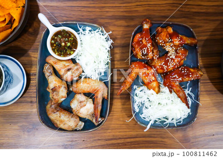 grilled chicken ,poasted chicken with Korean sauce or Korean chicken grilled chicken ,poasted chicken with Korean sauce or Korean chicken 100811462