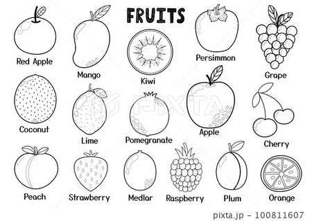 Names of fruit Stock Vector Images - Alamy