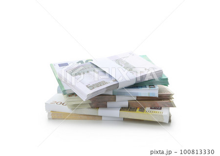 Euro money isolated on white background, close up Euro money isolated on white background, close up 100813330