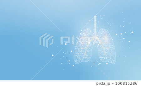 Lungs. Banner template with glowing low poly. Futuristic modern abstract. Vector illustration Lungs. Banner template with glowing low poly. Futuristic modern abstract. Vector illustration 100815286