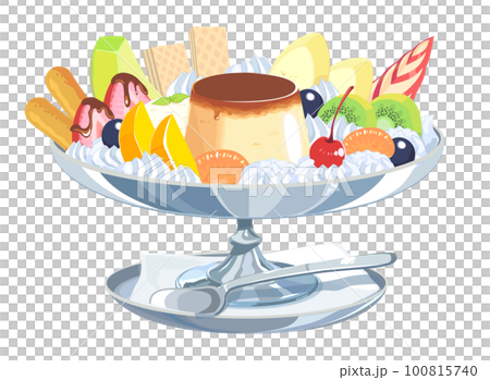 Illustration of pudding a la mode 100815740