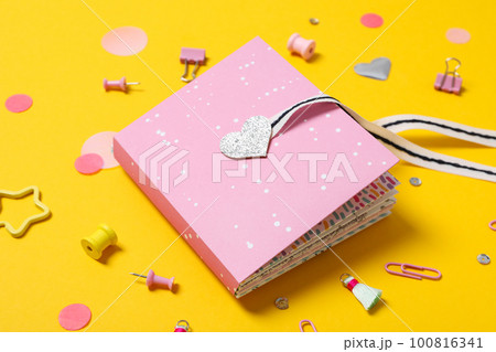 Concept of scrapbooking, scrapbooking for holiday, hobby concept Concept of scrapbooking, scrapbooking for holiday, hobby concept 100816341