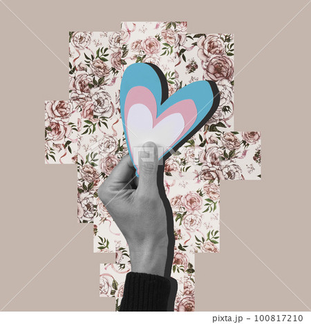 collage of heart with the colors of transgender flag collage of heart with the colors of transgender flag 100817210