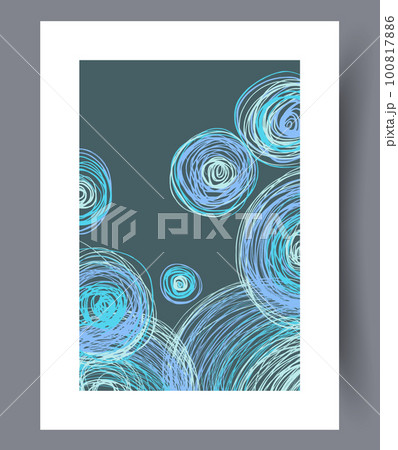 Abstract rings bohemian elements wall art print 100817886