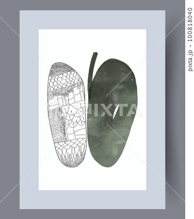 Abstract oval geometric composition wall art print Abstract oval geometric composition wall art print 100818040