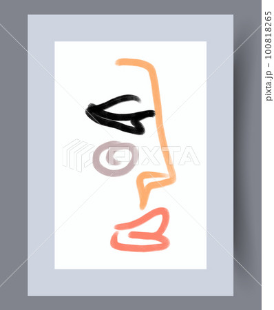 Portrait woman aesthetics face wall art printのイラスト素材 [100818265] - PIXTA