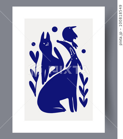 Animal cat bird dog wall art print 100818549