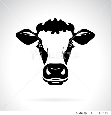 Vector of cow head design on white background. Easy editable layered vector illustration. Farm Animals. Vector of cow head design on white background. Easy editable layered vector illustration. Farm Animals. 100818639