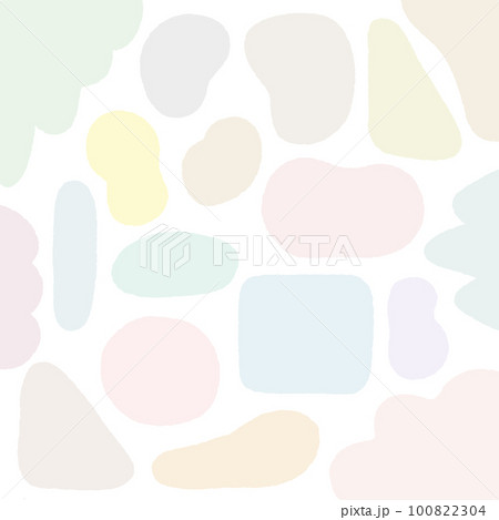 カラフルな手描きのゆるい抽象的な模様のセット - 薄いくすみパステルカラーの背景・あしらい カラフルな手描きのゆるい抽象的な模様のセット - 薄いくすみパステルカラーの背景・あしらい 100822304