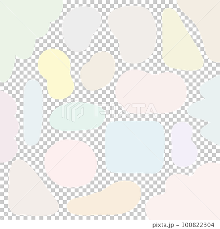 カラフルな手描きのゆるい抽象的な模様のセット - 薄いくすみパステルカラーの背景・あしらい カラフルな手描きのゆるい抽象的な模様のセット - 薄いくすみパステルカラーの背景・あしらい 100822304