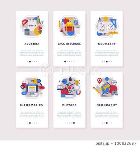 School Education Banner Design with Educational Objects Vector Template School Education Banner Design with Educational Objects Vector Template 100822637