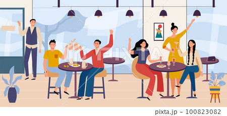 People in restaurant, party with beer or wine People in restaurant, party with beer or wine 100823082