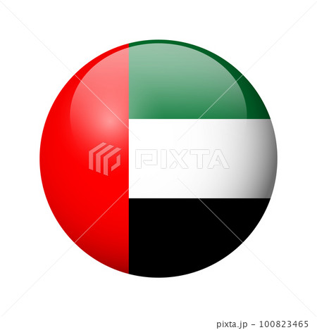 United Arab Emirates flag - glossy circle badge. Vector icon. 100823465