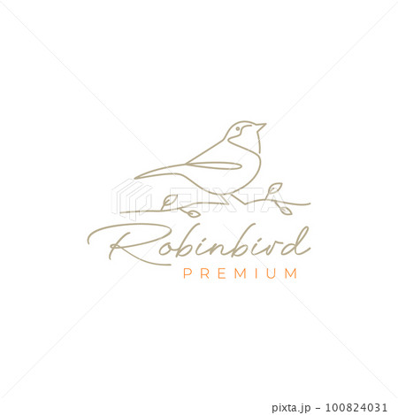 animal bird perched robin twig leaf tree feminine line art logo design vector animal bird perched robin twig leaf tree feminine line art logo design vector 100824031