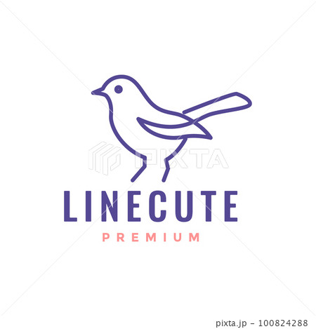 exotic bird little modern minimal line simple logo design vector 100824288