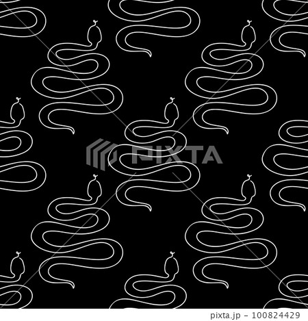 Seamless pattern with snakes illustration in line 100824429