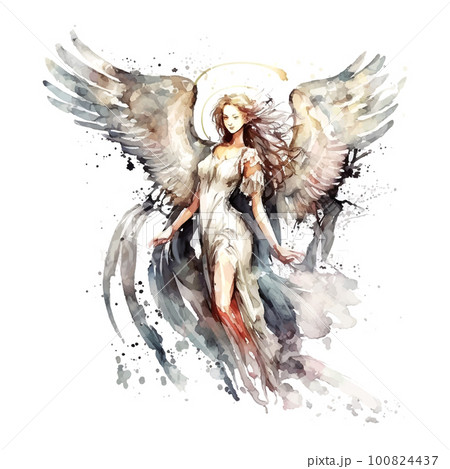 Beautiful angel with wings in brown background vector 100824437