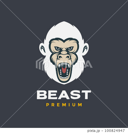 monkey white primate roar wildlife forest animal modern logo design vector monkey white primate roar wildlife forest animal modern logo design vector 100824947