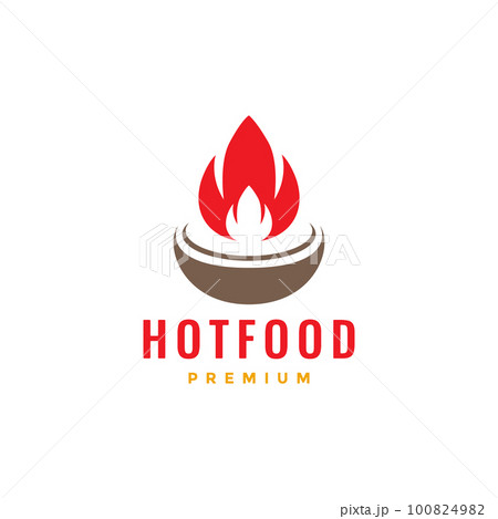 grilled cooking fire flame beef logo design vector 100824982