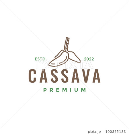 plant root cassava food cooking menu hipster logo design vector 100825188