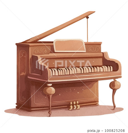 Piano Brown Watercolor Illustration Clipart illustration for design element, invitation card, sublimation, painting, wall art and more. Piano Brown Watercolor Illustration Clipart illustration for design element, invitation card, sublimation, painting, wall art and more. 100825208