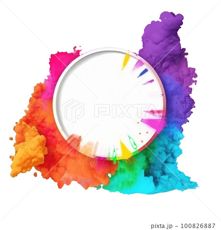 Vivid colorful powder splash. Illustration AI Generative 100826887