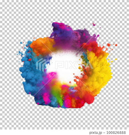 Vivid colorful powder splash. Illustration AI Generative Vivid colorful powder splash. Illustration AI Generative 100826888