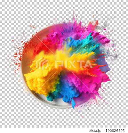 Vivid colorful powder splash. Illustration AI Generative Vivid colorful powder splash. Illustration AI Generative 100826895