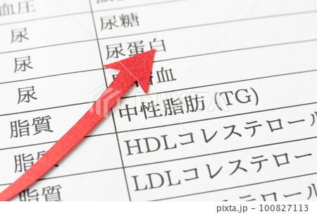 中性脂肪と上昇矢印　健康診断　項目 100827113