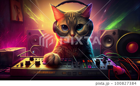 disc jockey dj kitten disc jockey dj kitten 100827384