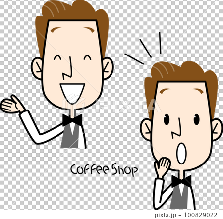 男性咖啡館店員姿勢設置 4 100829022