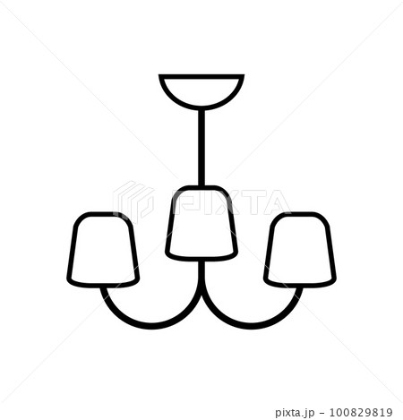 Chandelier icon on white. 100829819