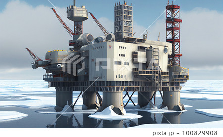 Offshore oil drilling platform 100829908