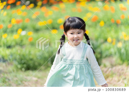 花畑に遊びに来た子供(育児・子育て・旅行・観光・ポピー) 花畑に遊びに来た子供(育児・子育て・旅行・観光・ポピー) 100830689